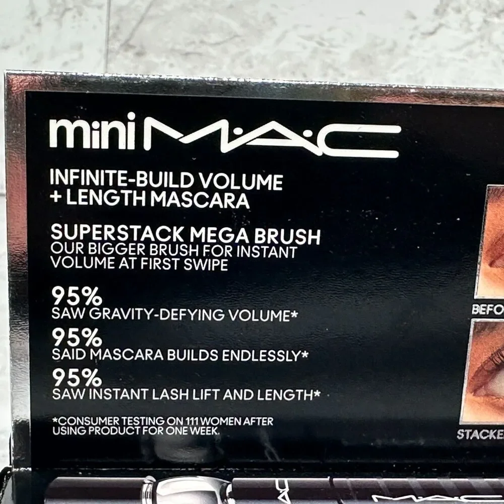 MAC Mini Stack Mascara Infinite Build Volume & length Black 0.27 oz New In Box